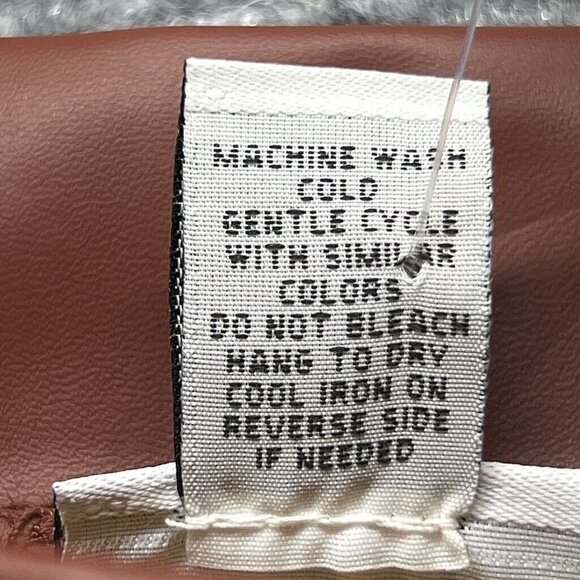 Rue21 Mini Skirt Womens M Brown Faux Leather Slit Stretch Zip Lined New - Picture 5 of 8